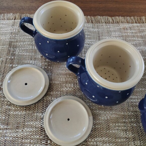 RKM Rheinsberger Germany Set of 4, VTG Jam Pot, Butter Dish, Tea Mug signed, - Picture 10 of 14